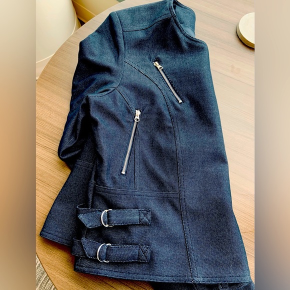 Super Cute Adam Jacobs Navy Blue Chic Short Fully Lined Jacket, Size Small - Picture 9 of 9